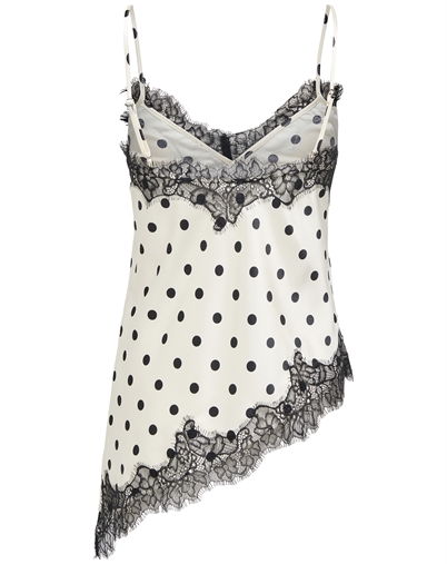 Only - ONLBella Strap Satin Lace Top - Cloud Dancer/Black Dot